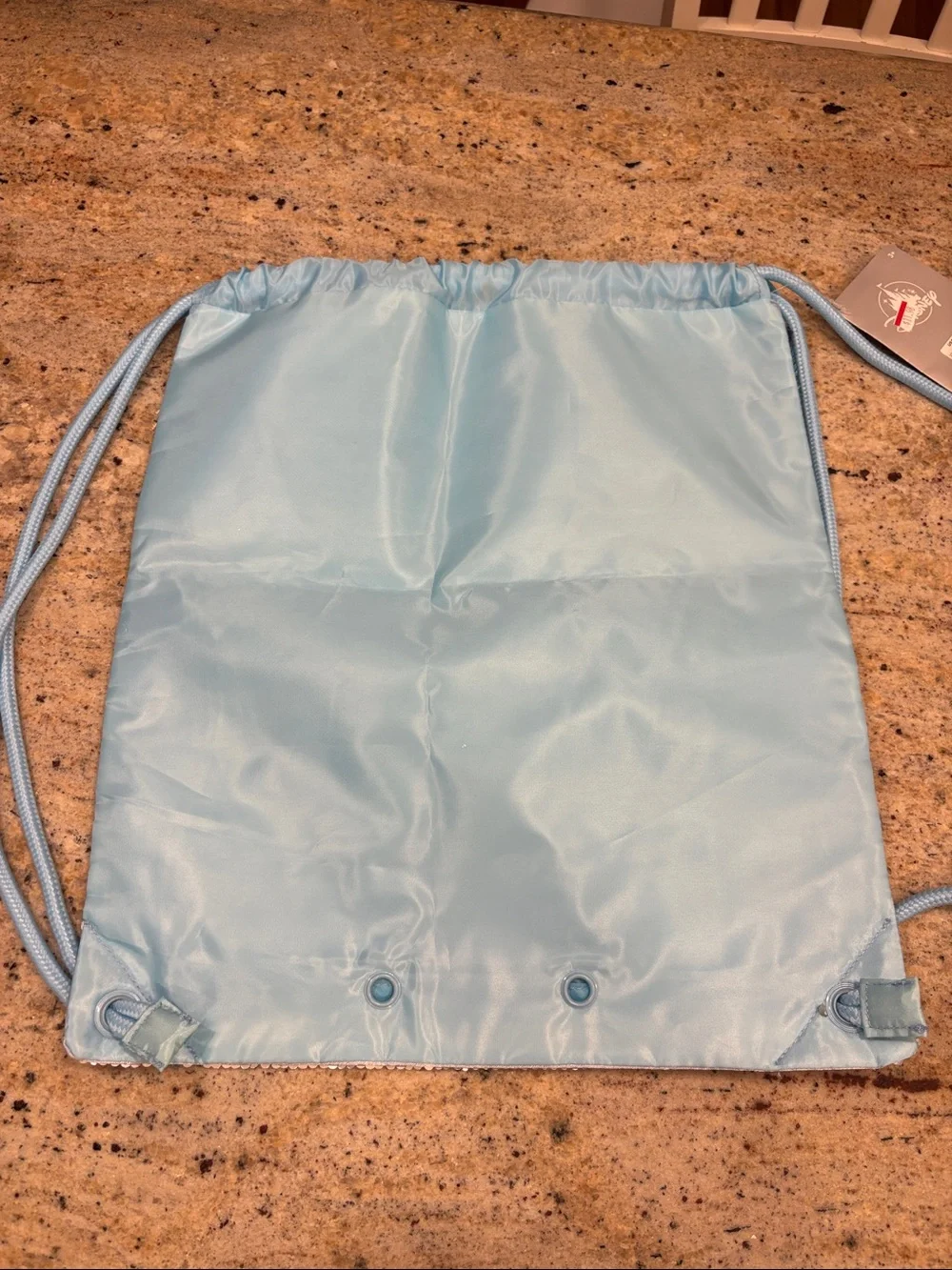 Disney Frozen Princess Light Blue Silver Reversible Sequin Drawstring Bag